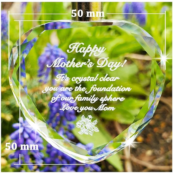 Happy Mothers Day Gift LED Unique REAL 3D Illuminating Crystal Heart Keychain - Picture 4 of 6